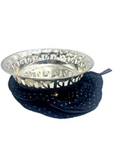 Alessi Silverplate Bowl Rosenschale Pierced Footed Italy w/ Branded Storage Bag picture