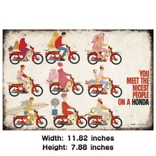Honda Motorcycle Sign (Made in Japan, Tin, Showa-era Retro Style) picture