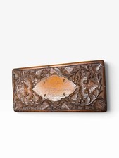 Vintage Hand Carved Wood Jewelry Trinket Box Grape Vine Floral Keepsake Chest picture