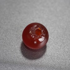 Vintage Banded Agate Bead, Red Carnelian Talisman for Bead Collectors 4.5g picture