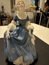 ⁠Royal Doulton Hilary HN2335 Bone China Figurine Blue Gown Bonnet Mint Condition picture