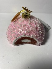 Nordstrom Home NWT Glass Christmas Ornament Pink Glittered SnoBall Ornament New picture