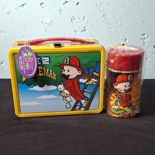 NOS 2002 PEZ Fireman Metal Lunchbox Set w/ Thermos & Tags - Bosley Boxes picture