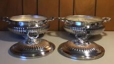 2 Vintage Sheridan Silverplate Round Footed Covered 3QT Serving Bowl picture