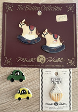 Mill Hill Debbie Mumm Ceramic Button Lot of 5 Rocking Horse Car Sailboat New picture