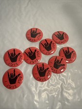 9-Mini Tiny ASL I Love You Hand American Sign Language body glove style pinback picture