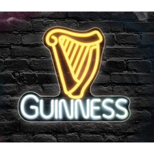Guinness Harp LED Wall Sign Approx 14x13 inches Officially Licensed picture