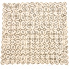 VTG Handmade Crochet Lace Tablecloth 62x62 Ivory Floral Medallion Square Cottage picture