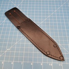 Vintage Fixed Dagger Blade Knife Sheath Black Leather Belt Pouch Case 9.5
