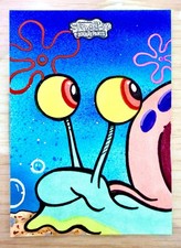 2025 Topps Chrome SpongeBob SquarePants 25th Gary 1/1 Sketch Eric Medina Auto picture