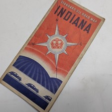 1936 Indiana Standard Oil Road Map Rand McNally Gas Station Travel Hwy picture