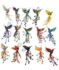 5 PIECE  BEADED HUMMINGBIRD , HAND MADE IN MEXICO , 5