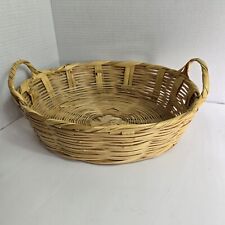 Vintage Woven Rattan Light Weight Oval Fruit Basket 14
