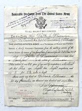 1918 WWI HONORBLE DISCHARGE PAPERS FROM THE UNITED STATES ARMY PRIVATE WESSMAN picture