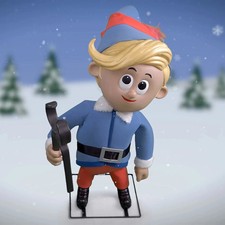 3-ft  Animatronic Rudolph the Red-Nosed Reindeer Hermey the Elf Christmas Décor picture