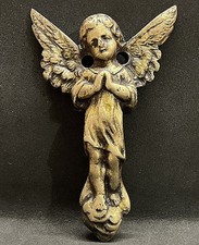 Antique lovely baby guardian angel, bronze to hang on wall 116 grams picture
