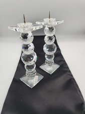 vintage Swarovski crystal pin-style candlestick holders picture