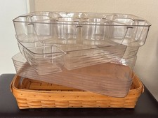 1998 Longaberger Hostess Tray w/ 3 Plastic Liners – Very Nice picture