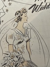 Antique 1939 Unused Wedding Memories Illustrated Booklet Hotel Syracuse picture