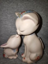 VTG McNees Pottery Cat Figurines Numbered  Mother & Kitten Beautiful  picture