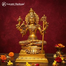 Brass Kamakshi Amma Idol 12 Inch | South Indian Goddess , Kanchipuram Devi idol picture
