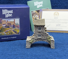 Lilliput Lane Bridge House 1991 Vintage English Cottage Figurine Box COA Box picture