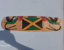 Hand-carved Jamaica Flag Souvenir Plaque - Hand-Carved Wooden Decorative Plaque picture