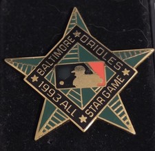 MLB 1993 Baltimore Orioles ASG All Star Game Press Media Pin w/ Balfour Case picture