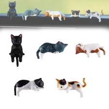 Set of 5 Mini Cat Figurines, Adorable Handcrafted Kitten Statues for Desk Decor picture