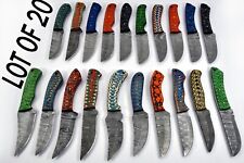 20 pieces Damascus steel steel skinning knives with leather sheath UM-5057 picture