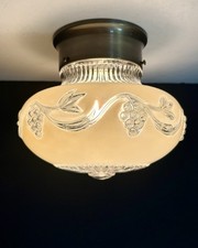 Vintage 1930s–1950s Art Deco Frosted Glass Ceiling Light picture
