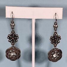 Pair of Rhinestone Accented Drop/Dangle Pierced Earrings picture