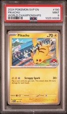 Pokémon Pikachu SVP 190 World Championships 2024 PSA 9 Mint picture