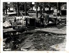 LG56 1955 Original Dan McElleney Photo CLEAN-UP JOB BEGINS RIPPOWAM RIVER FLOOD picture