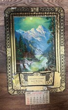 Vintage 1942 Nelson's Store Advertising Calendar Mountain Cabin Scene picture