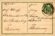 1908 Austria-Hungary Vintage Postal Stationery Postcard with Green 5 Heller picture