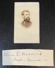 Major General Oliver Howard Signature & CDV/ Civil War Medal of Honor picture