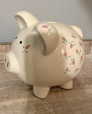 Vintage Kiddie Lites Ceramic FLOWERS Piggy Bank 8