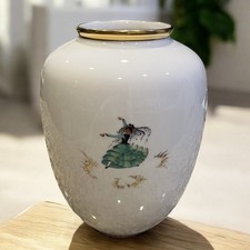 Rosenthal Handmalerei Munchen Vase Hand Painted Gilt Vineyard Dancer Vintage MCM picture