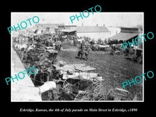 OLD LARGE HISTORIC PHOTO OF ESKRIDGE KANSAS THE 4th OF JULY PARADE c1890 picture