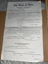 1904 Antique Ohio Governor Appointment & Signed Oath - Erie Railroad Policeman picture