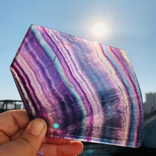 296g Natural rainbow fluorite slice Crystal Mineral specimen Healing picture