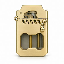 Vintage Metal Oil Lighter, Refillable Flip-Top Lighter With Visible Fuel Window picture