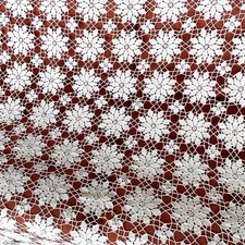 VTG Tennessee Large 72 X 94 Ecru Ivory Hand Crochet Lace Rectangle Tablecloth picture