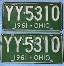 Vintage 1961 Ohio License Plates Set picture