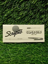 Vintage Scripto Super Stic Ballpoint 10 Pens Black Med Point picture