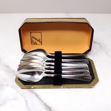 Vintage Oneida Community Plate Deauville 1929 Tea Spoons, Set of 6 in Box picture