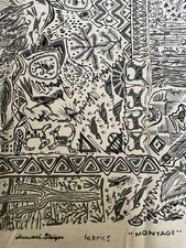 Vintage Harwood Steiger MONTAGE 4 Yards 44” W MCM Southwest Cactus Dog Fabric picture