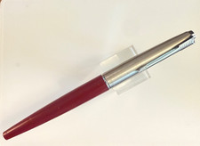 1960s dark red Parker 45 Fountain pen Extra FINE nib Cartridge filler Chrome trm picture