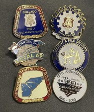 LOT of 6 VTG UBC Pins Brotherhood Of Various Carpenters Joiners Millwrights picture